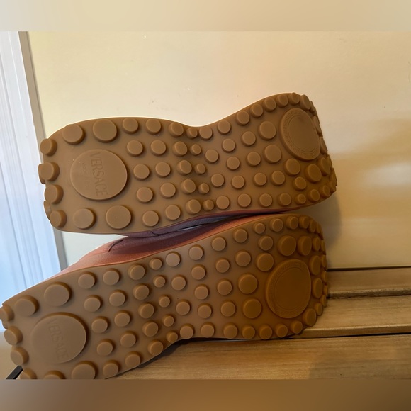 Versace 80mm Triplatform platform leather & suede sneakers NEW (AUTHENTIC) - Picture 11 of 16